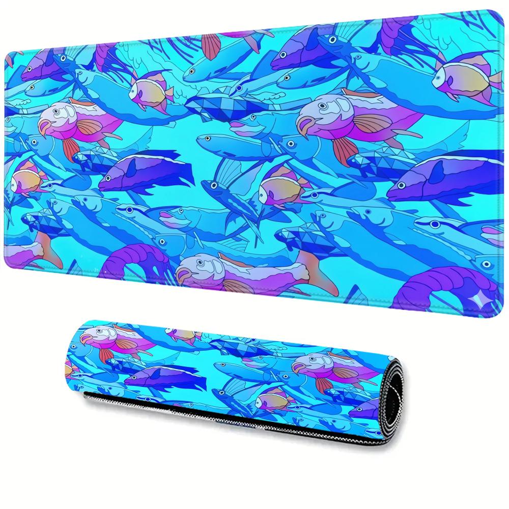 Laptop Accessories Nearby - HD Baskılı Balık Desenli Kauçuk Mouse
