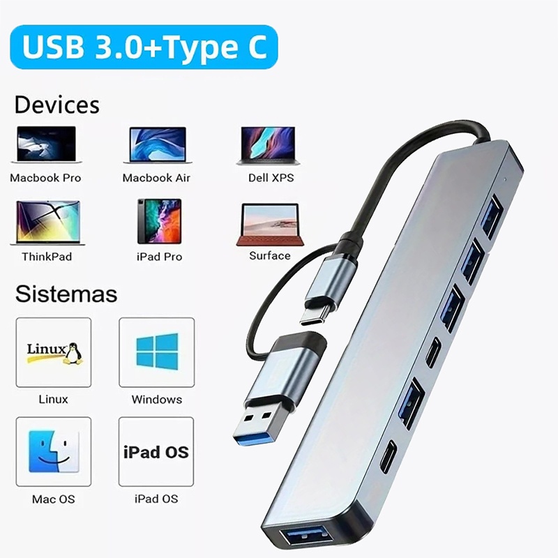 2'si 1 Arada USB3.0 Hub 7 Port - Laptop Accessories Gadgets incelemesi ve fiyatı